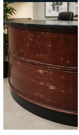 Commercial Reception Desk Restoration — before